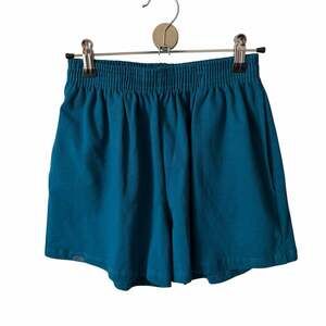 Set Active Womens Size XS Activewear Sweat Shorts Pockets Teal Blue Cotton